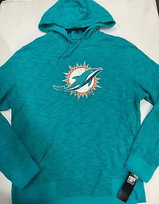 NEW Men's NFL Miami Dolphins Aqua Hoody Sweatshirt Majestic Large • $27.99