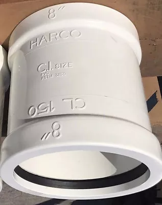 Harco 8  PVC Gasketed Joint Line Coupling For C-900 Pipe DR18 ASTM D3139/New • $21.99