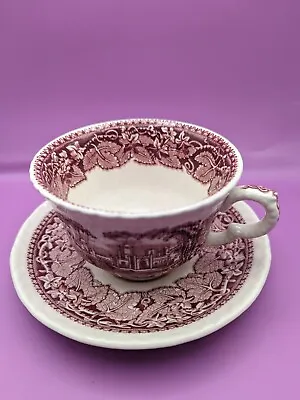 Vintage Masons Vista Pink Transferware  Cup And Saucer  • £15