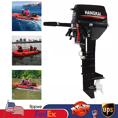 12 HP 2 Stroke Fishing Boat Engine Outboard Motor Long Shaft Water Cooled • $1075