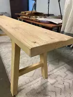 Handmade Reclaimed Wide Elm Wood Bench / Long Solid Wood Bench /Vintage Style • $489.99