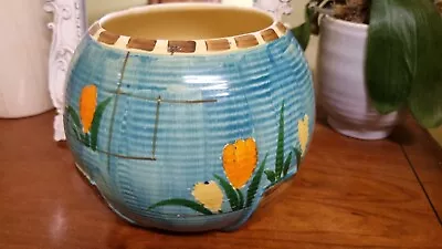 Vintage Myott Art Deco Vase. Round . Floral . Rare. Handpainted.  • £15