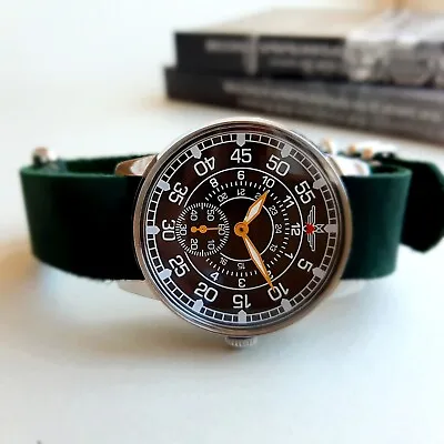 Mechanical Watch POBEDA Aviator Military Watch Men's Vintage Wrist Watch • $68.89