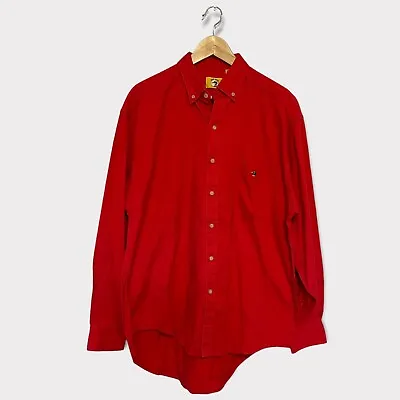 Vintage Duck Head Long Sleeve Shirt Mens Size L Made In Usa Red EUC 90s • $9.94