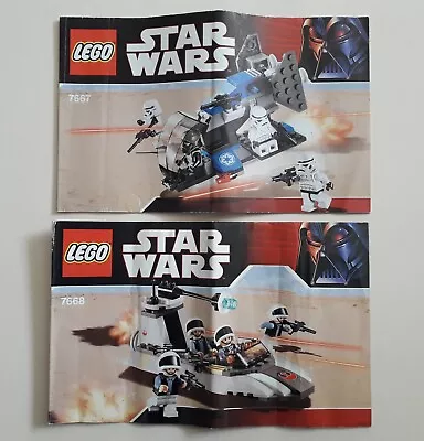£49.99 • Buy Lego Star Wars 7668 Rebel Scout Speeder & 7667 Imperial Dropship 100% Complete