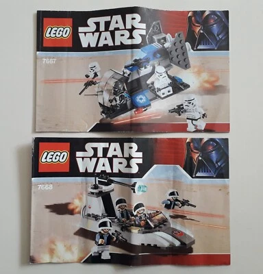 £49.99 • Buy Lego Star Wars 7668 Rebel Scout Speeder & 7667 Imperial Dropship 100% Complete
