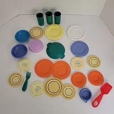 Vintage Fisher Price Fun With Food Dishes Lot 25 Pieces • $14.99