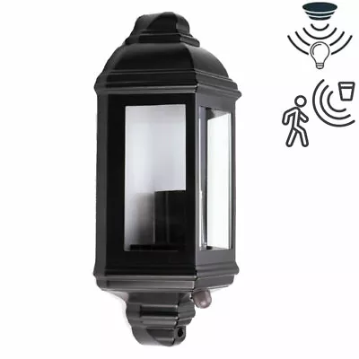 IP44 Outdoor Security Half Lantern E27 Vintage Traditional Dusk Dawn PIR Sensor • £20.95