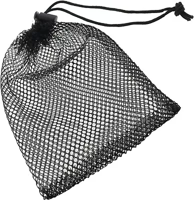 Small Mesh Bags 5pcs Black Nylon Mesh Drawstring Bags Durable Drawstring Net Bag • $11.56