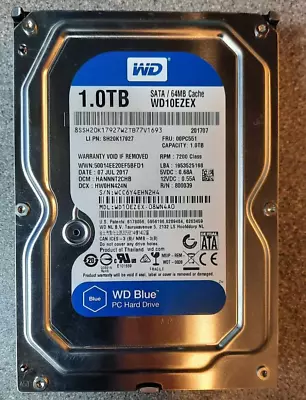 WD Blue 1TB Western Digital WD10EZEX 08WN4A0 Hard Drive 1000GB 3.5 Inch HDD • £29.99