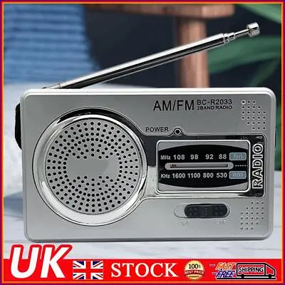 AM FM Mini Elder Radio Dual Band HiFi Music Player 3.5mm Jack Telescopic Antenna • £7.79