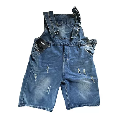 Sokotoo Jeans Bib Overalls Shorts Men's Size 41 Distressed Blue Denim With Tags • $29.99