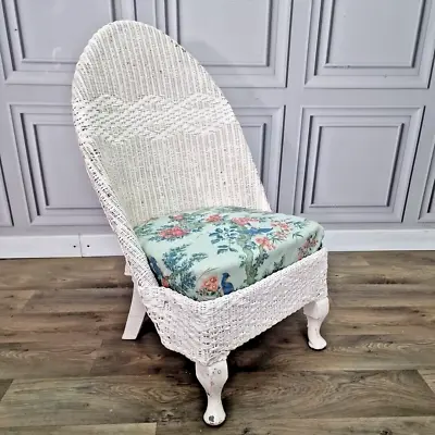 Vintage Mid Century Painted Rattan Loom Cane Tub Low Chair - Boho? Tiki? Retro • £59.99