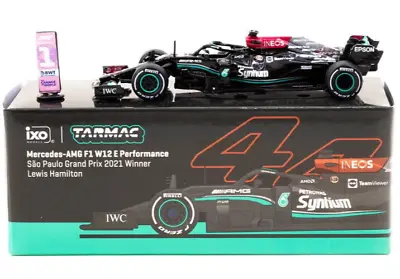 Tarmac Works Lewis Hamilton Mercedes-AMG - 2021 Sao Paulo GP 1:64 Diecast F1 Car • $16.99