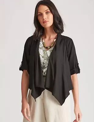 $29.10 • Buy Katies Linen Blend Watefall Jacket Womens Clothing  Jackets  Vests Jacket