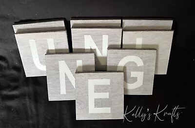 L Grey Large 3d Wooden Scrabble Tiles Letters  Wall Art Family Tree Black/white • £0.99