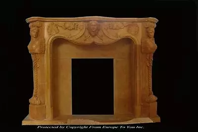 Victorian Style Hand Carved Solid Marble Estate Fireplace Mantel -tl19 • $4500