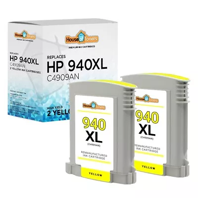 2 For HP 940XL C4909A High Yield Yellow Ink Cartridge For 8000 8500 Printer • $13.50