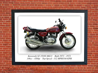 Kawasaki S2 350ss MK11 Motorcycle A3 Size Print Poster On Photographic Paper  • £9.99