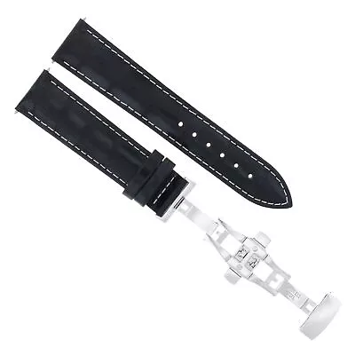 20mm Leather Band Strap Deployment Clasp For Vacheron Constantin Watch Black Ws • $29.95