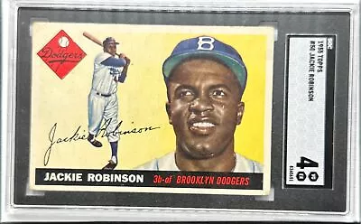 1955 Topps Jackie Robinson Card #50 SGC 4 VG-EX Brooklyn Dodgers HOF • $393