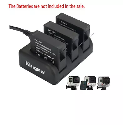 3 Battery Slot Charger Dock+3.1A Dual USB Output Adapter For GoPro Hero 3 3+ 4 • $29.99
