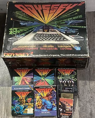 VINTAGE Magnavox Odyssey 2 Gaming Console W/  OEM Box Tested With 6 Games • $5