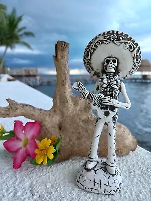 Mexican Day Of The Dead Mariachi Catrin Skeleton Figurine 5.5-inch - Unique Art • $49.99