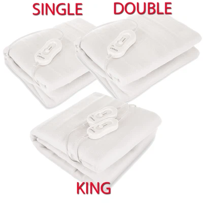 Livivo Super Cosy Electric Blanket Under Heated Fast Heat Single Double King Bed • £17.99