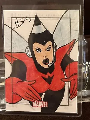 2010 Marvel Heroes And Villains Sketch Card DA ROSA Wasp Excellent • $150