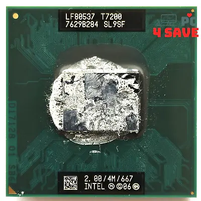 Intel Core 2 Duo Mobile T7200 2.0GHz 4MB Socket M Laptop CPU Processor SL9SF 34W • $9.99