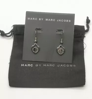 Marc By Marc Jacobs Black Heart Logo Disc Drop Earrings • $35.88