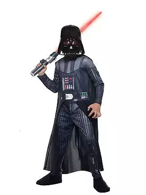 Darth Vader Costume For Kids Official Star Wars Boys Printed Jumpsuit Cape Mask • $44.85