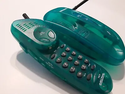 Vtg 90s Bell Phones Cordless Telephone #39231 Translucent Teal 900 MHz • $29.99