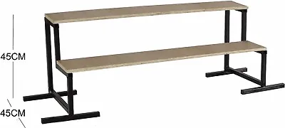 2 Tier Step Unit 1.2M-1.8m Long Market Stall Display Stand 225mm X 225mm Steps   • £106.15