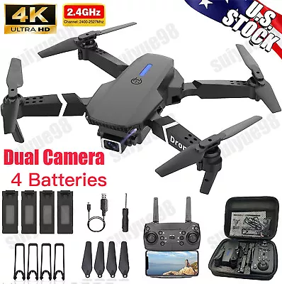 2024 New RC Drone With 4K HD Dual Camera WiFi FPV Foldable Quadcopter + 4Battery • $25.46