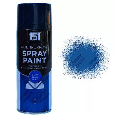 1 X 400ml 151 Blue Gloss Aerosol Paint Spray Cars Wood Metal Walls Graffiti • £6.89