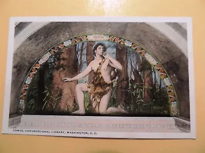 Congressional Library Washington D.C. Vintage Postcard Milton - Comus Mural • $1.99