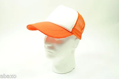Trucker Mesh Cap/Hat Baseball Old School Vintage Classic - Orange/White • $5.46