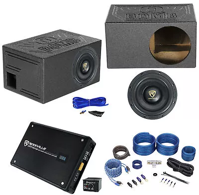 Rockville W10K9D2 10  3200w Car Subwoofer+Vented Sub Box+Mono Amplifier+Amp Kit • $384.85