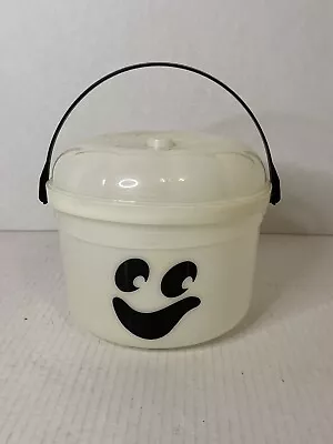 Vtg McDonalds Halloween Bucket 1986 Glow In The Dark Ghost Happy Meal Pail W/Lid • $34.99