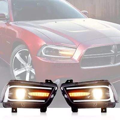 VLAND LED Headlights For 2011-2014 Dodge Charger Sequential Dual Beam Projector • $299.99