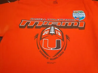 Miami Hurricanes 2013 Russell Athletic Football Bowl Game T Shirt Medium  A7 • $9.99