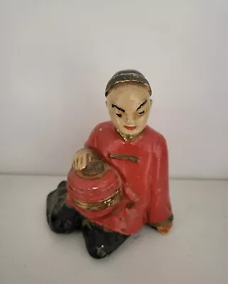 Vintage Asian Man Sitting Chalkware • $2.99