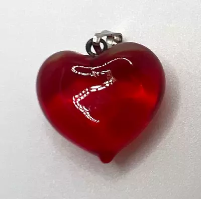 Murano Glass Handcrafted Lovely Red Heart Pendant & 925 Sterling Silver Necklace • $24.90