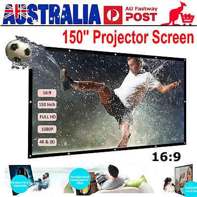 $24.89 • Buy Foldable Projector Screen 16:9 HD Outdoor Home Cinema Theater 3D Movie Portable