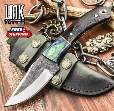 Forged Skinner Knife D2 Tool Steel Ram's Horn Wooden Bolster Sports Bushcraft • $7.31