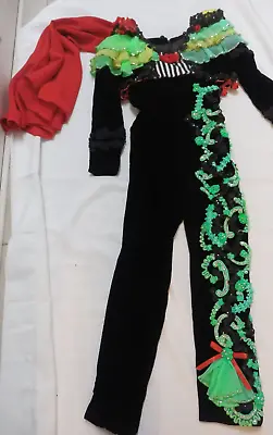 Custom Made Black Velvet Matador  Pageant Costume Girls Size 6-7 • $35