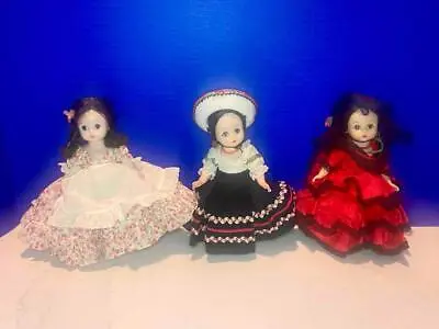 Madame Alexander LOT OF 3 Vintage BEND KNEE 8  Dolls Spanish Mexico Argentina • $9.99