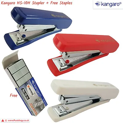 KANGARO HS-10H Stapler Built-in Staple Remover 20 Sheets Stapling + 1000 Staples • £3.85